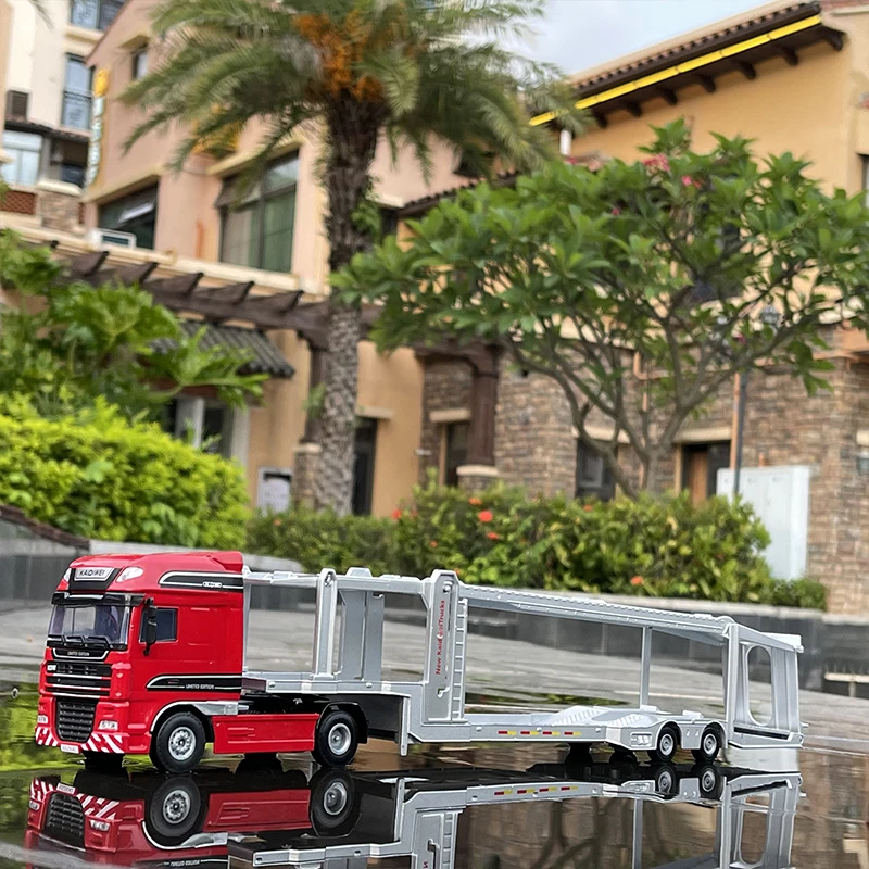 Diecast 150 Scale Simulation Alloy Large Truck Doublelayer Flatbed