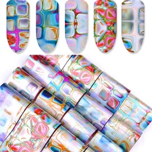 Стиль наклейки для ногтей лабиринт градиентный Smudge звезда наклейки для ногтей s мрамор Цветочные наклейки 16-смешанные
