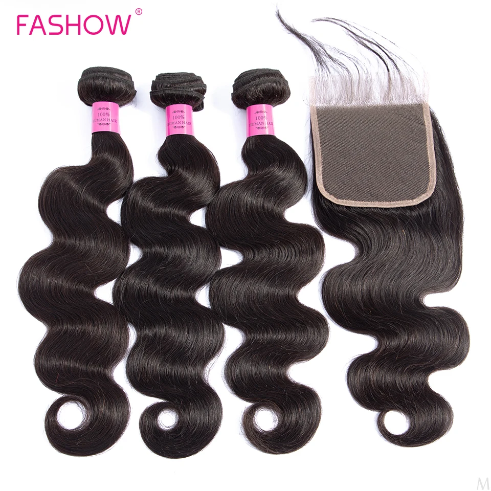 Fashow-3-Bundles-Body-Wave-Brazilian-Human-Hair-Weave-Bundles-With-Closure-Remy-Human-Hair-Body-Wave-With-Lace-Closure