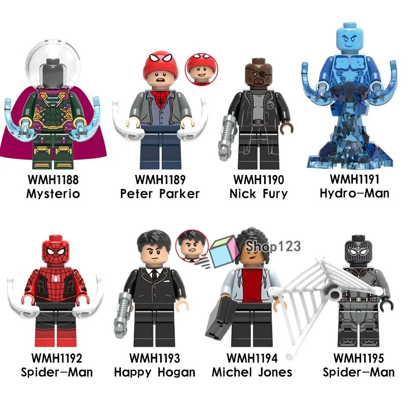 

Single Spiderman 3 Far From Home Mysterio Peter Parker Michel Jones Hogan MovieModel Building Blocks Kids Toys