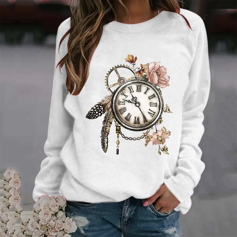 Woman Sweatshirts Female Hoodie Long Sleeves O-neck Pullovers 2024Trend Sporty Fashion Tracksuit Harajuku Clothes Woman Clothing