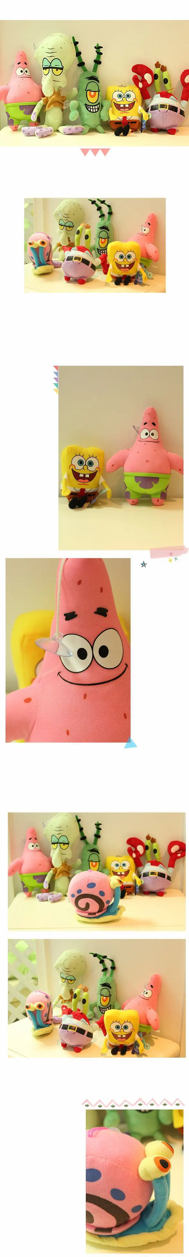 Plush Toys SpongeBob Kids Cartoon Movie Characters Christmas Birthday Gift Toys Stuffed & Plush Animals