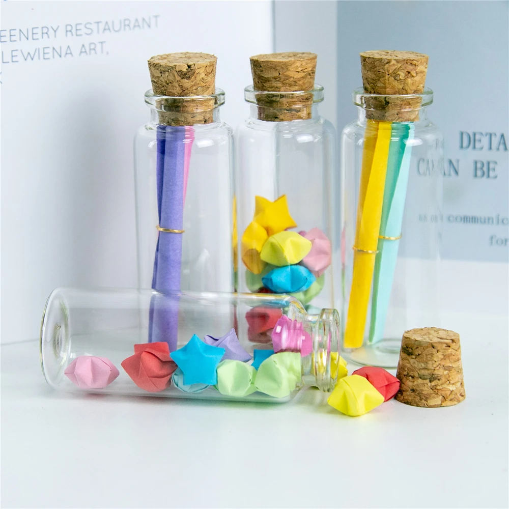 40ml Mini Bottle with Cork Stopper Tiny Empty Clear Glass Crafts Bottles Vials For Wedding Decoration Christmas Gifts 50pcs/lot