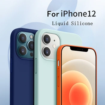 

100 Pieces Original Liquid Silicone Case for iPhone 12 Pro Max Shockproof Full Protective Cover For iPhone 12 Mini Case IP12
