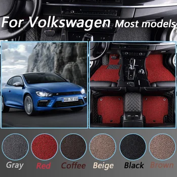 

Waterproof Floor Mats Wire Car Floor Mats For Volkswagen VW EOS Polo Tiguan Jetta Touran Touareg Scirocco Passat Golf Leather