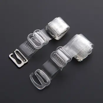 

2 Pairs Women Shoulder Accessories Transparent Bra Straps Metal Hook Invisible Sholder Belt Intimates Accessories Clear Bra Tool