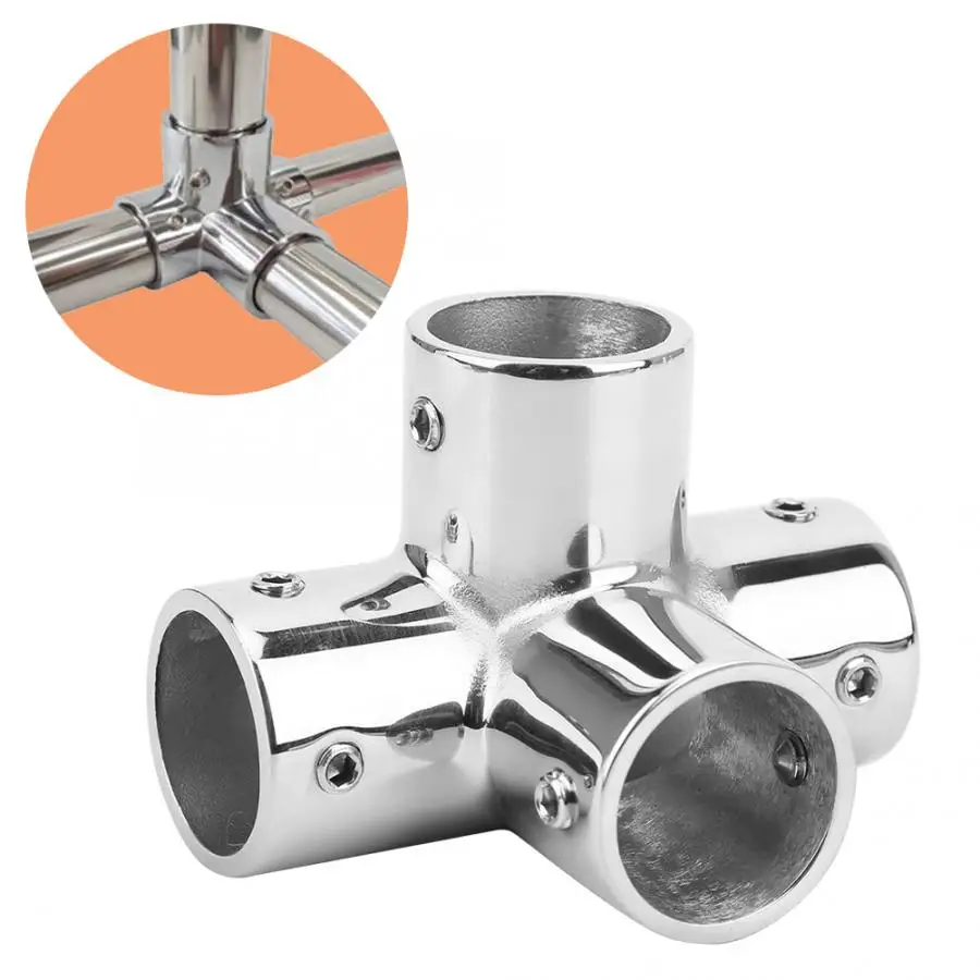 

25mm Hand Rail Piping Fitting 316 stainless steel 4-Way Round Base Hardware Accessories