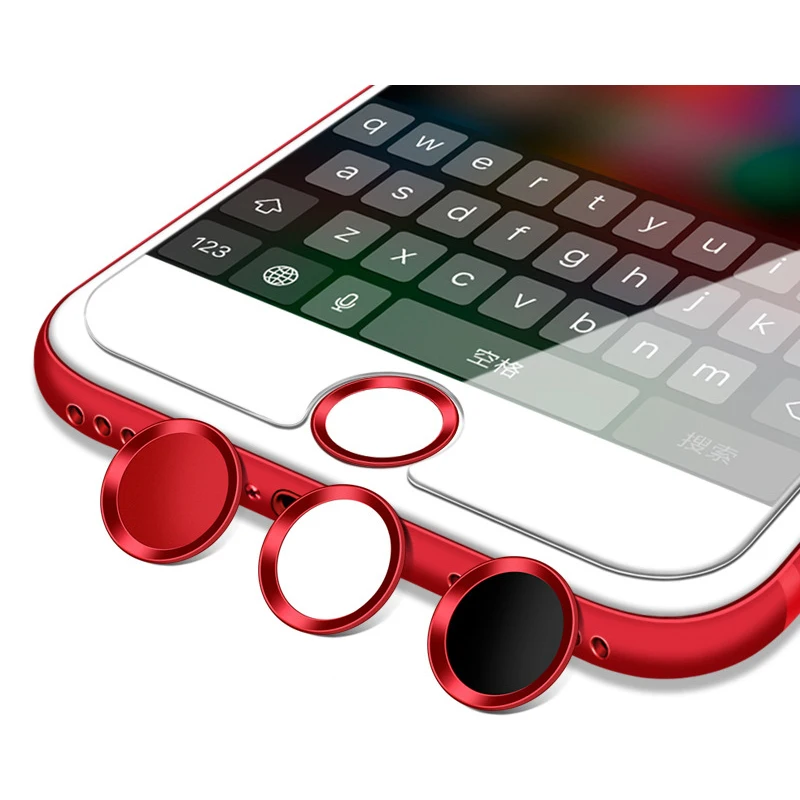 Ультра тонкий отпечаток пальца поддержка Touch ID металлическая кнопка домой наклейка для iPhone 7 7PLUS 6 6S 6PLUS 5 5S 5C SE красный и черный и золотой