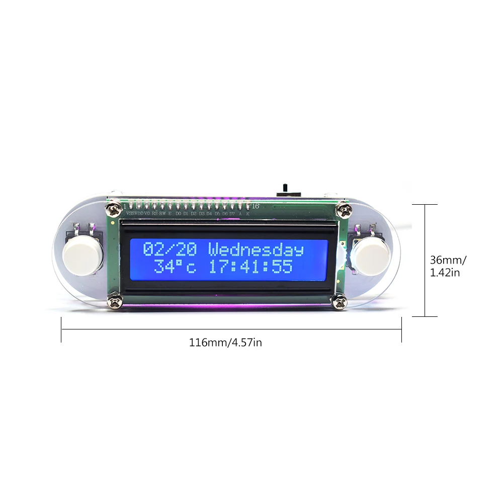 KKMOON LCD1602 часы с вибрацией DIY Набор DIY электронные цифровые часы DIY набор часов цифровой светодиодный набор электронных часов DIY Набор