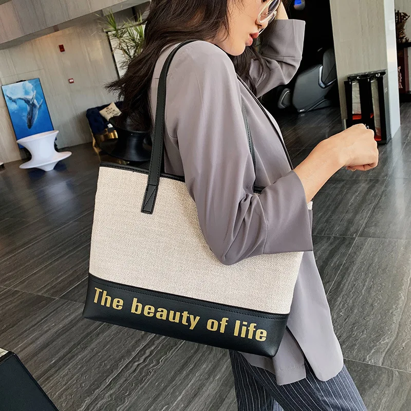 

Large-Volume Diablement Fort Single-shoulder Bag Korean-style Lettered Tote Bag 2019 New Style Bag Women's Versatile Women's Han