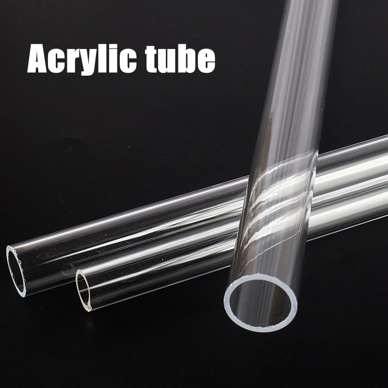 

1pc 30CM Length OD 16~90mm Transparent Acrylic Pipe Aquarium Fish Tank Joint Pipe Garden Watering Supply Plexiglass Tube