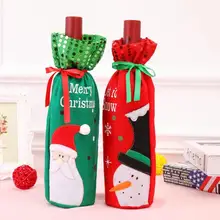 Домашние вечерние настольные бутылки вина, рождественские украшения, подарки, милые яркие трехмерные индивидуальные сумки снеговик