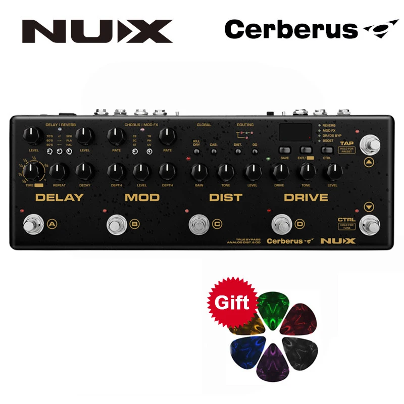 Педаль для создания гитарных эффектов NUX Cerberus с задержкой перегруз искажение