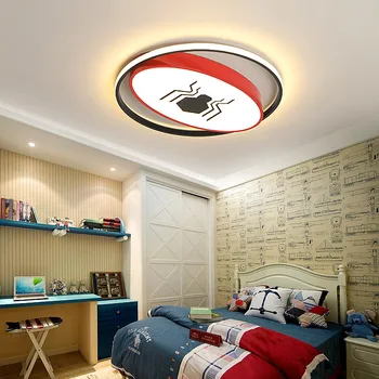 

Modern LED Ceiling Lights for Baby Girls Bedroom Cartoon Spider/bat Man Red/yellow Ceiling Lamp for Children Bed Room LED Bulbs