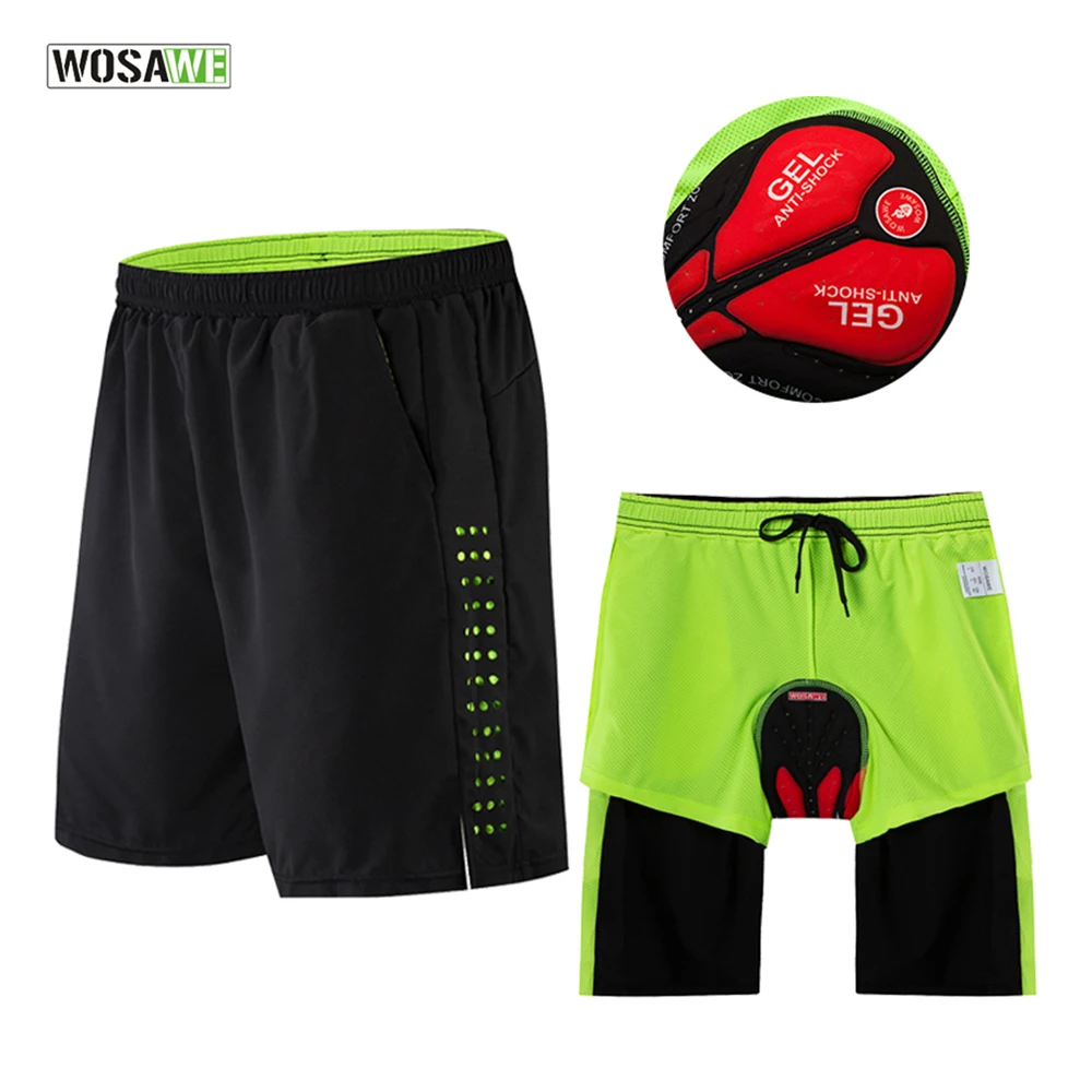 

WOSAWE MTB Cycling Quick Dry Shorts Downhill Off Road Bike Bicycle Shorts With 3D Silicone Gel Padded Liner Baggy Shorts