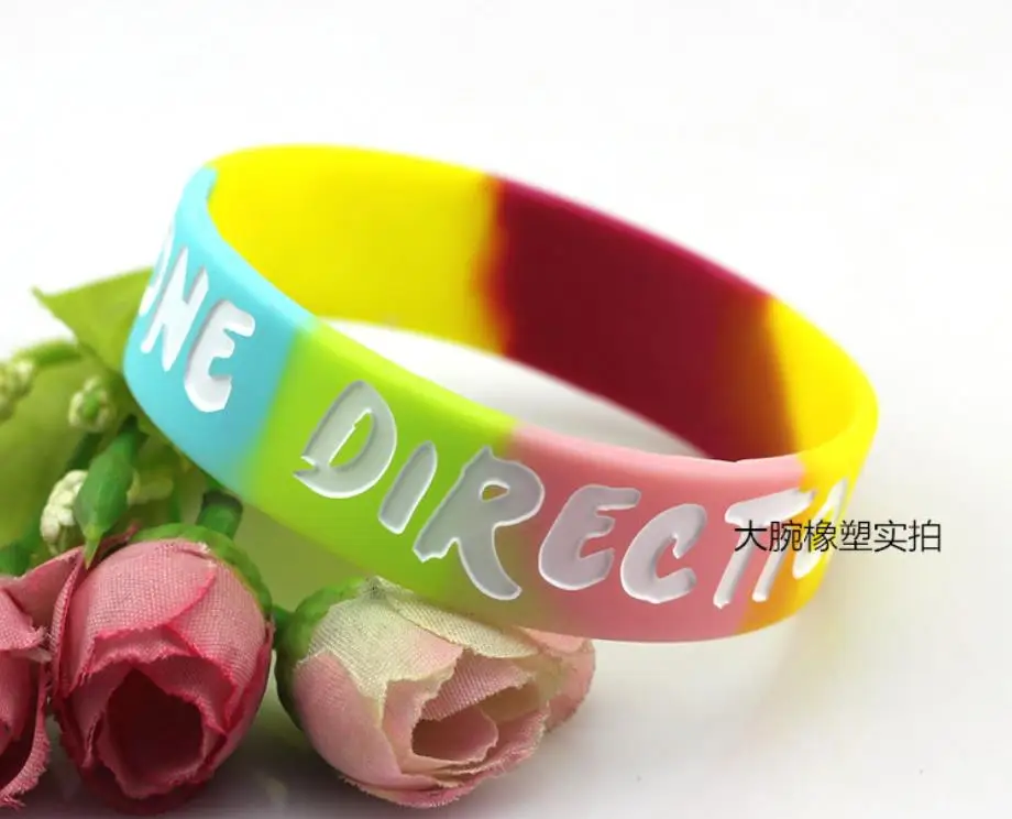 1D One Direction Name силиконовый браслет для мужчин и женщин для влюбленных студентов с музыкальными буквами удача группа напульсники Розничная и