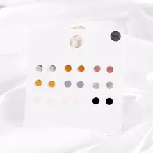 Женский 9 пар, модный пирсинг, сплав, круглые шпильки, 0,6 см/0,24 дюйма, серьги пуш-ап, повседневный набор сережек