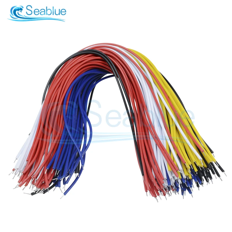 100Pcs Solder Cable Double Head PCB 20CM 26AWG Breadboard Fly Jumper Wire Tin Conductor 5 Color