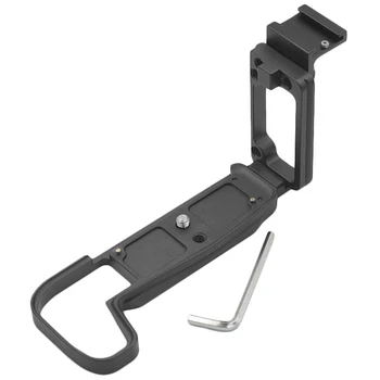 

For Canon EOS RP Vertical Quick Release L Plate Bracket with Hot Shoe Holder Hand Grip Base Handle Black