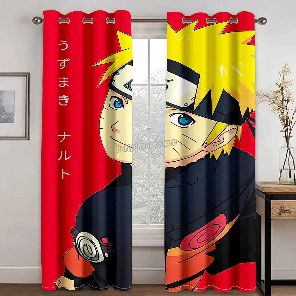 Anime Akatsuki 2PC Blackout Curtain Panels Thick Solid Thermal Window Drapes 