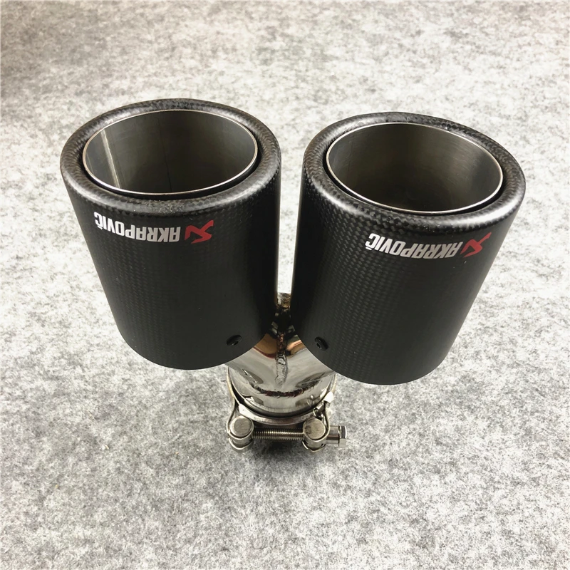 1 шт. Akrapovic автомобиль материя углеродного волокна выхлопные трубы авто глушитель наконечник Хвост Конец Универсальный нержавеющая сталь серебро