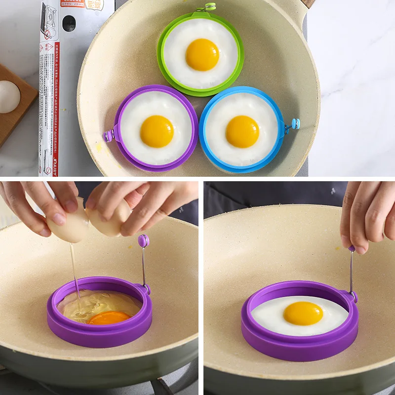 Silicone Egg Rings Omelette Round Non Stick Fried Egg Mold
