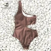CUPSHE One Shoulder Cut Out One-piece Swimsuit Women Beach Solid Bathing Suit Swimwear 2022 Girl Plain Swimsuits ► Photo 3/6