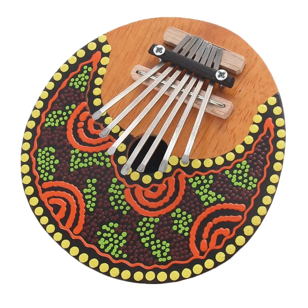 

Kalimba Thumb Piano 7 Keys Tunable Coconut Shell Painted Musical Instrument New
