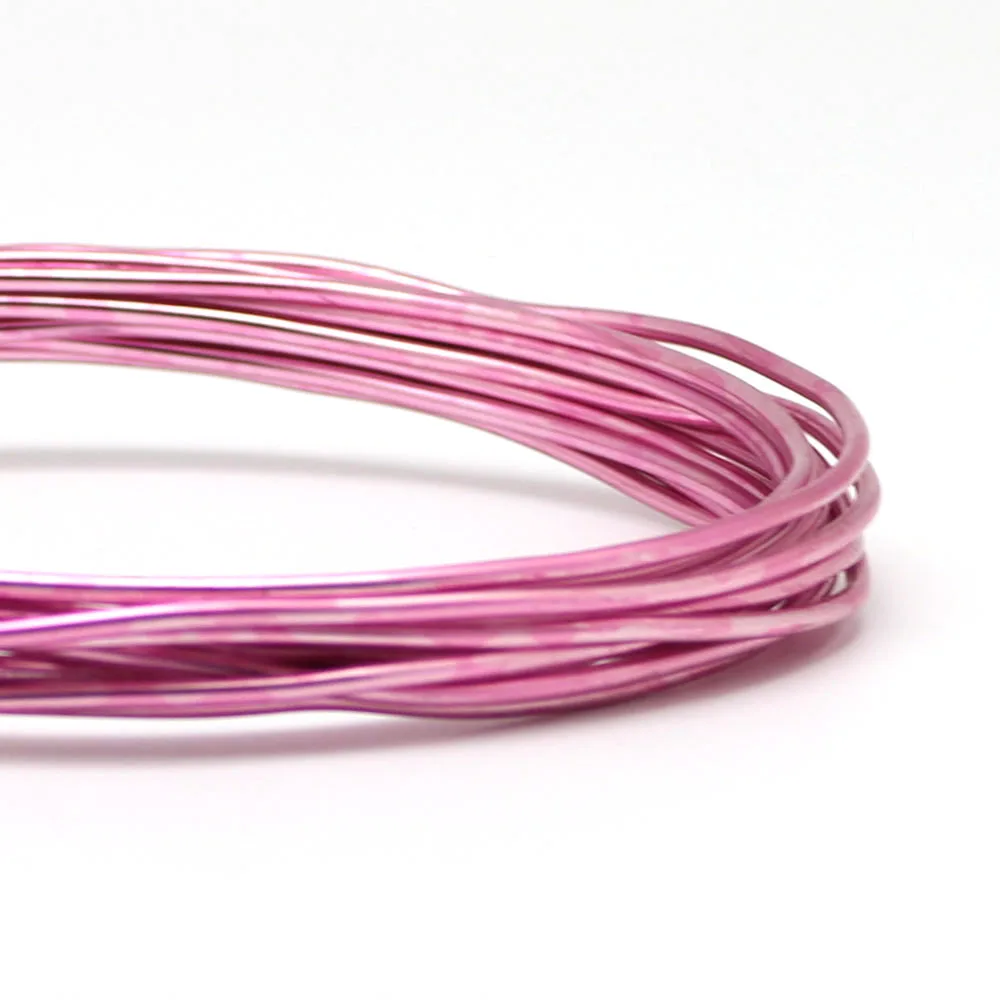 3~ 5 м/лот датчик анодированный художественная круглая алюминиевая проволока 1/1. 5/2/2,5 мм Яркий цвета: золотистый, серебристый цветные украшения проволоки из мягкого металла - Цвет: pink