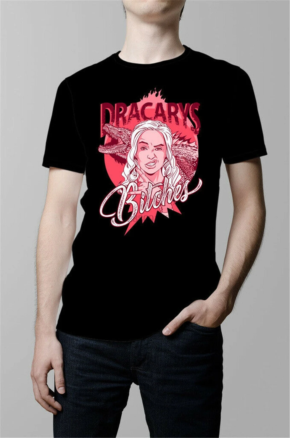 Dracarys суки мать Дракона Игра престолов Черная Футболка Джон Сноу S 3Xl