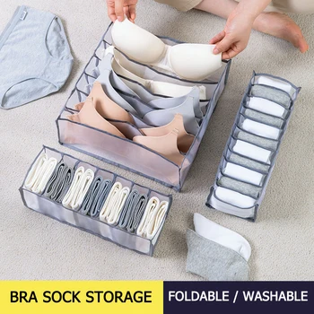 

New 11 Grids Bra Organizer Dormitory Closet Organizer For Socks Home Separated Underwear Storage Box Foldable Drawer Organizer