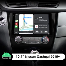 

10.1 Inch Car Radio Stereo GPS Navigation System With Carplay And Steering Wheel Fast Boot Android 10.0 For Nissan Qashqai 2015+