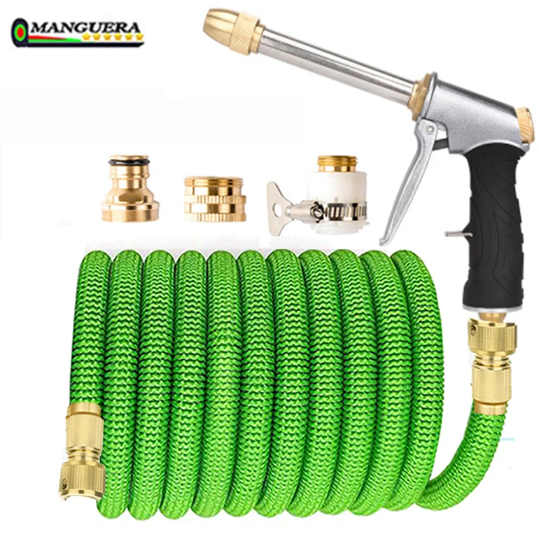 

High-quality Retractable garden hose, magic hose for eu high pressure car wash, metal spray gun, for outdoor garden watering