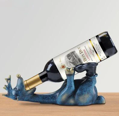 Европейский смоляный винный шкаф для вина с оленем, гостиная/офис, полка для винных бутылок, украшение для домашнего интерьера, современный держатель для вина, ремесла - Цвет: Blue