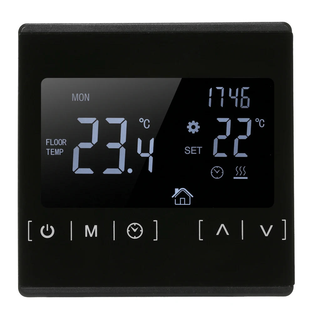 

Electric Floor Heating System Water Heating Thermoregulator Temperature Measuring Tool with LCD Touch Screen Thermostat