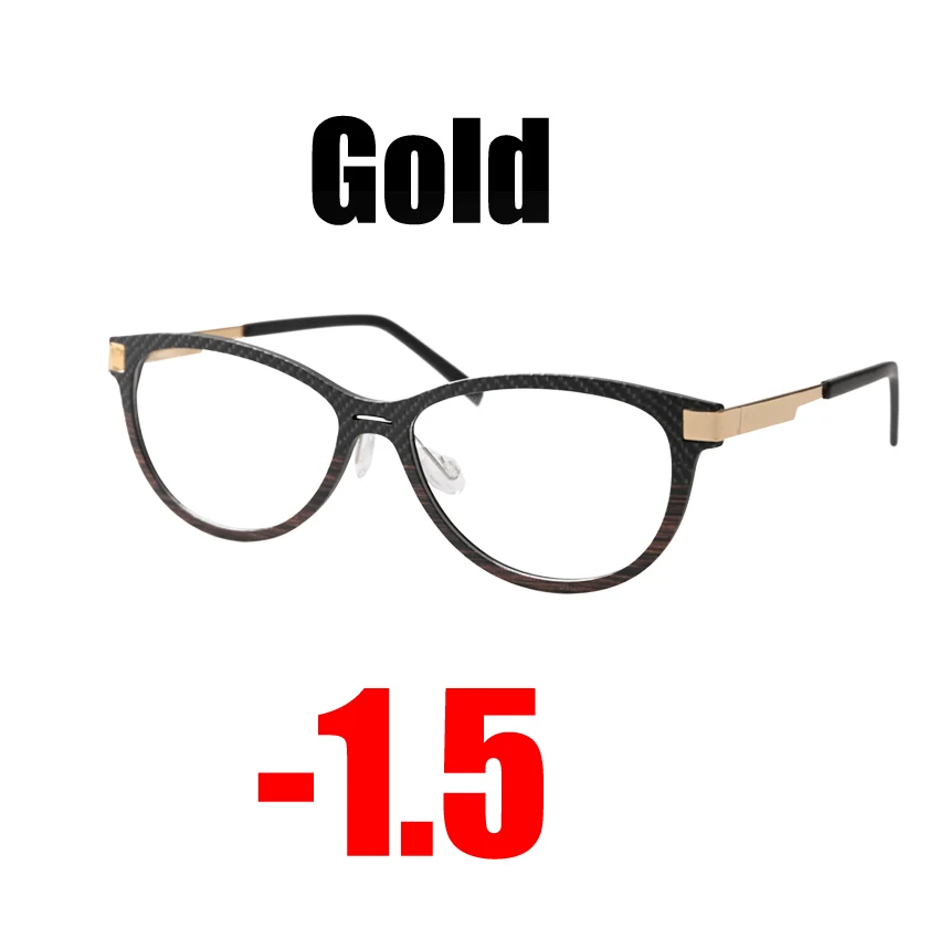 Gold -1.5 SOOLALA высококачественный анти-синий светильник для женщин очки для близорукости с подарочной упаковкой-0,5 от 0,75 до 5,0 6,0 оптическая оправа для очков по рецепту - Цвет оправы: Gold -1.5