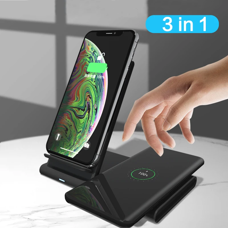 3 in 1 Qi Wireless Charger For iPhone X 8 Plus 11 pro Wireless Charging Stand for Samsung Watch Wireless Charger pad for Airpods