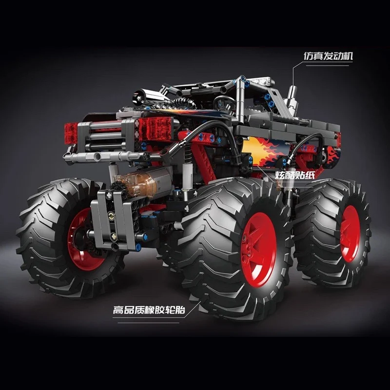 MOULD KING 18008 The APP RC Motorized Flame Climbing Truck Model Building Blocks