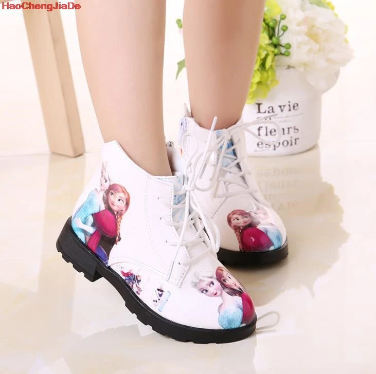 Cena Zimowe buty dziewczęce lód i śnieżna księżniczka buty krótkie buty bucik dziecięcy Cartoon dzieci Snowfield skórzane buty Martin buty dziecięce