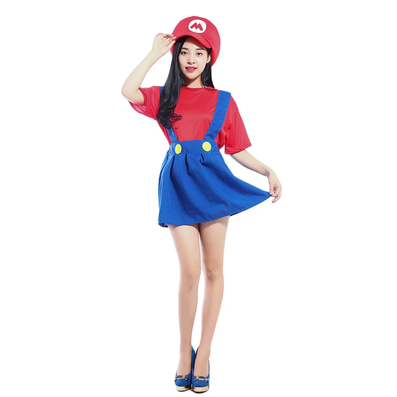 plus size halloween costumes Cosplay Adults and Kids Super Mari0 Bros Cosplay Dance Costume Set Children Halloween Party MARI0 & LUGI Costumes for Kids Gifts funny halloween costumes