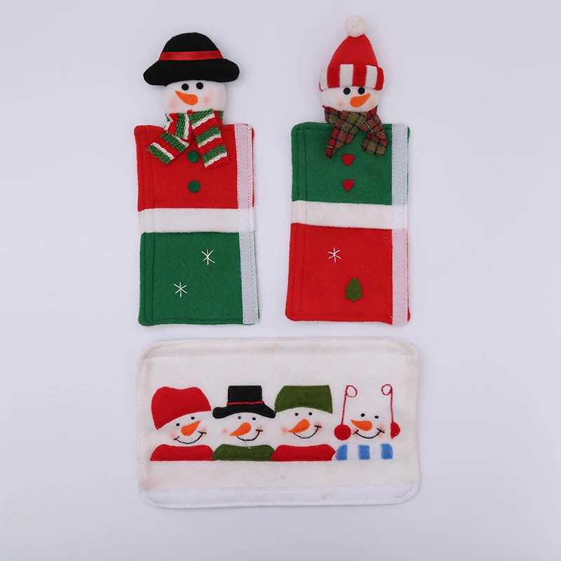 

3Pcs Set Fridge Handle Covers Christmas Microwave Oven Dishwasher Door Handle Cover Christmas Decorations for Home