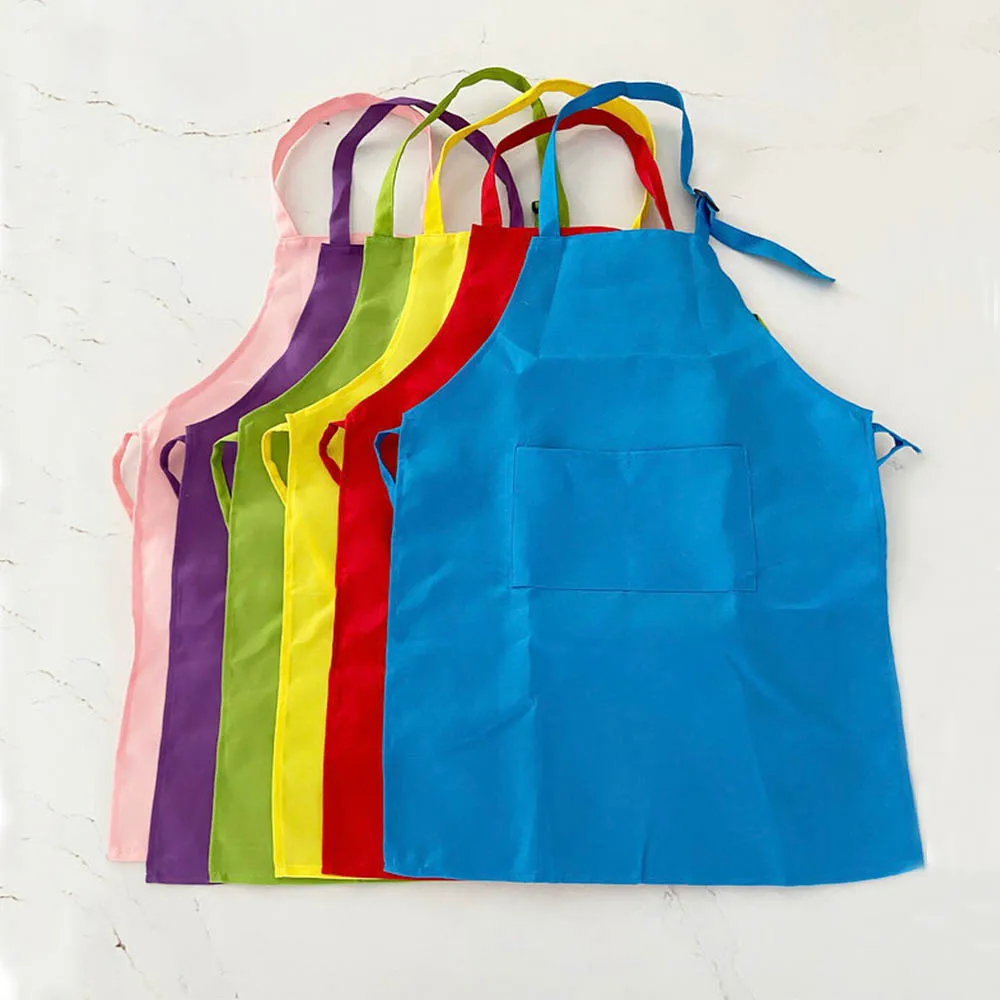 Kids Apron with Name Personalized Kindergarten Baking Apron Chef Hat Set Black Red Color Child Kitchen Birthday Gifts