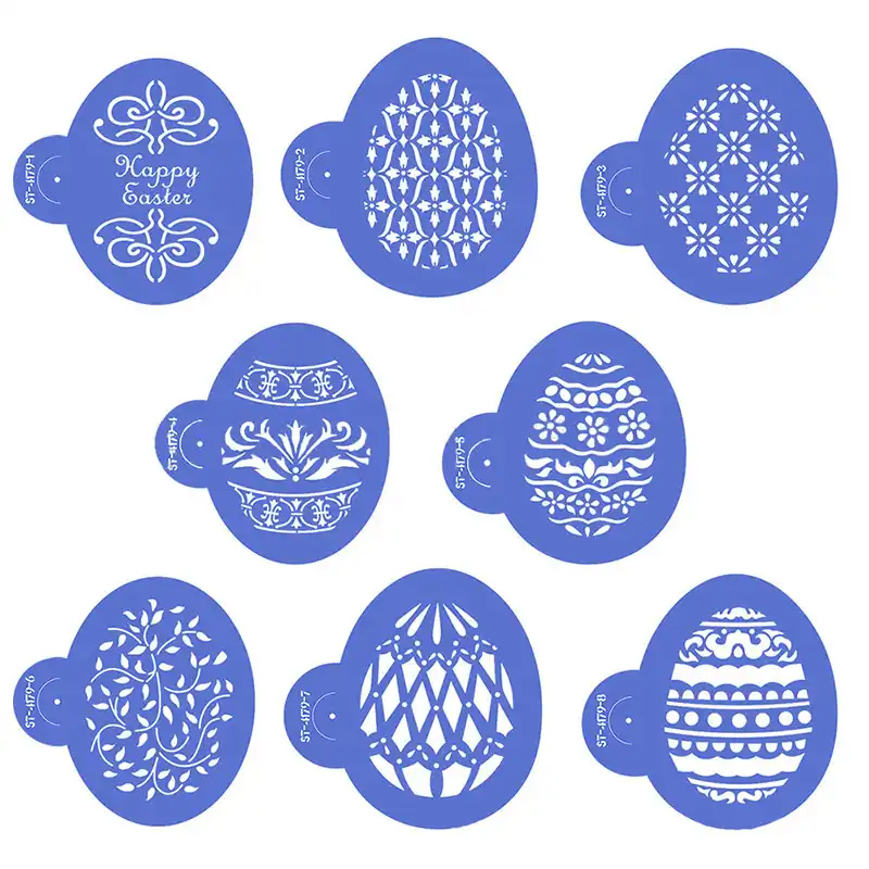 8 Pcs Coelhinhos De Pascoa Biscoito Estencil Cafe Decoracao Ferramentas Celebracao Barista Arte Strew Flores Almofada Spray Ferramentas Acucar Formas De Bolo Aliexpress