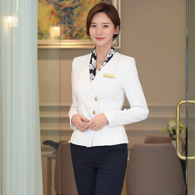 2019 Autumn New Company's Front Platform Suit Professional Women's Suit Long Sleeve Korean Slim And Slim Suit