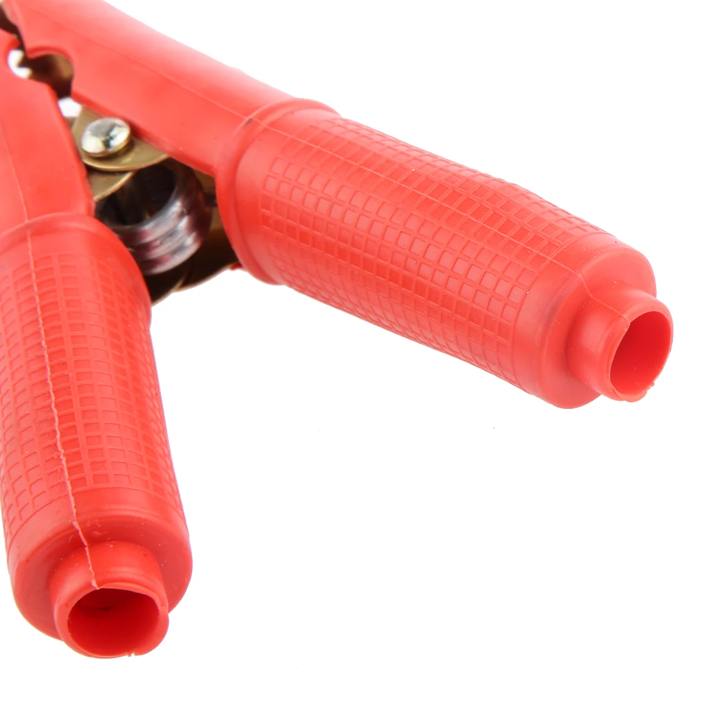 Pair Red/Black 200A Insulated Clamps Copper Car Battery Alligator Test Cable Clip Negative Positive