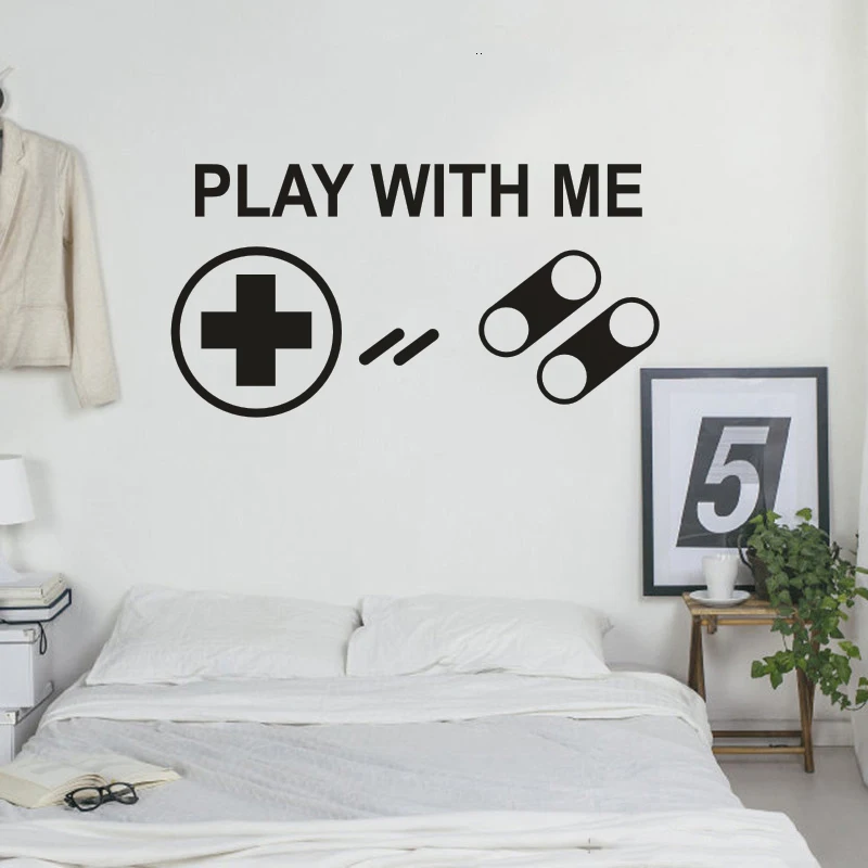 Play With Me настенный знак наклейка видеоигры настенные фрески искусство Мальчики