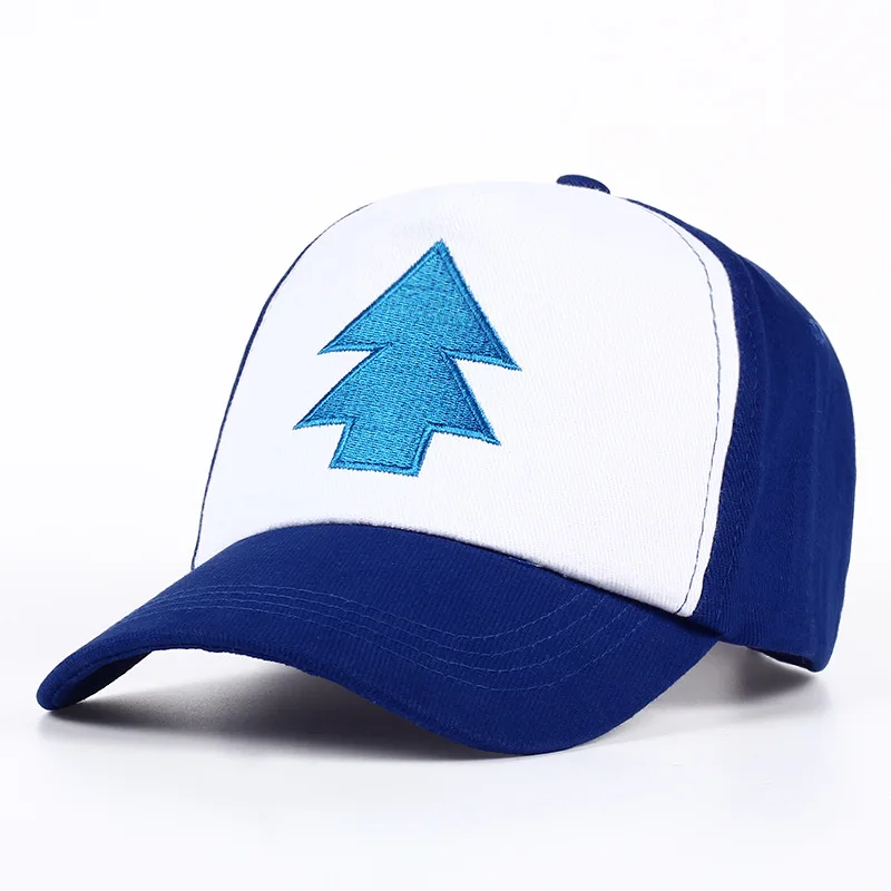 Бейсболка с вышивкой Dipper Blue Pine из ткани и косы один размер королевская/белая
