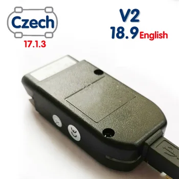 

2019 New V2 Interface Super COM 18.9 Hex Cable FOR VW FOR AUDI FOR Skoda Seat German Czech English ATMEGA162+16V8+FT232RQ