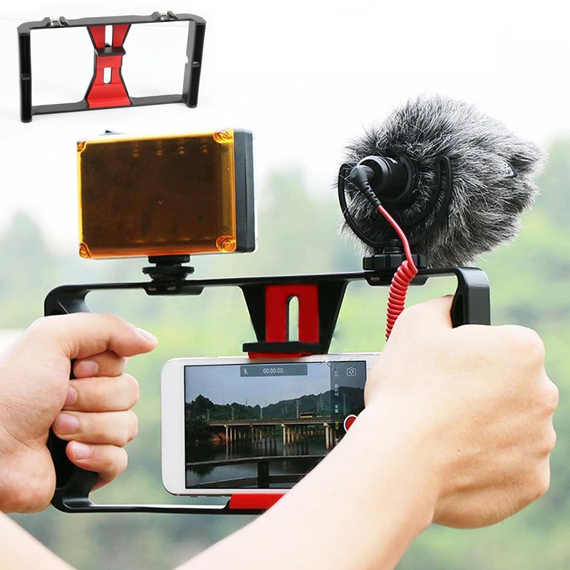 

Fit 4~7" Holder Cellphone Stabilizer Camera Recording Height adjustable Filmmaking Handheld