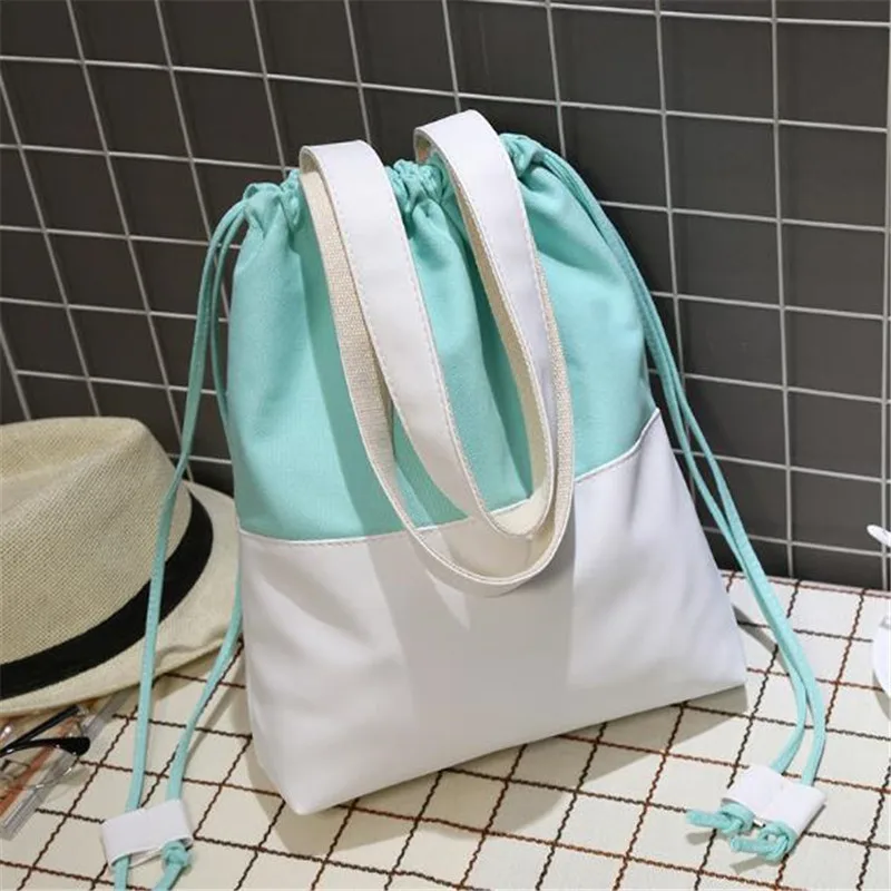 Многоразовая сумка для покупок на шнурке модная Лоскутная сумка через плечо складная сумка-шоппер Повседневная сумка из парусины для девочек Сумка для книг сумки